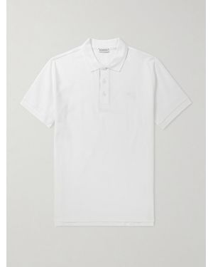 Burberry Ekd Logo-Embroidered Cotton-Piqué Polo Shirt - White