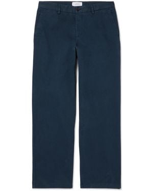 MR P. Straight-Leg Organic Cotton-Blend Chinos - Blue