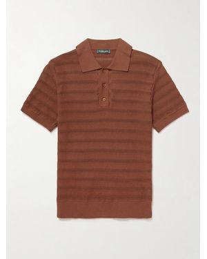 Frescobol Carioca Vidal Open-Knit Cotton Polo Shirt - Brown