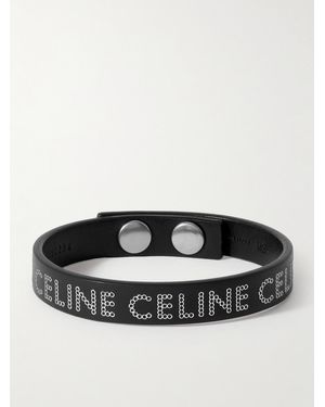 Celine Armband aus Leder mit Nieten - Schwarz