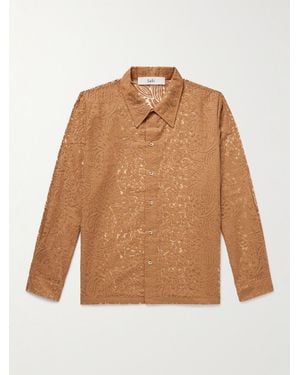 Séfr Maui Devoré Cotton-Blend Shirt - Natural