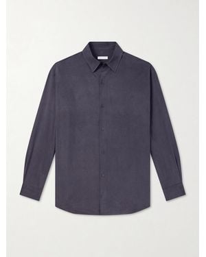 Kaptain Sunshine Silk-Gabardine Shirt - Blau