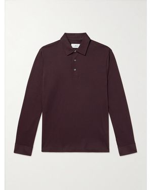 MR P. Mercerised Cotton-Jersey Polo Shirt - Purple