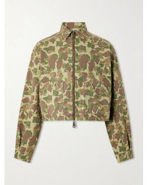 Kapital Drizzler Reversible Herringbone Camouflage-print Cotton Blouson Jacket - Green