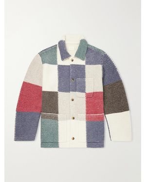 Aimé Leon Dore Patchwork Intarsia-Knit Wool-Blend Jacket - Multicolor