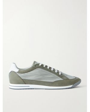 Brunello Cucinelli Suede-Trimmed Canvas Trainers - Natural