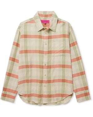 The Elder Statesman Checked Cashmere And Wool-Blend Shirt - Natural