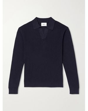 NN07 Hope Rib 60060 Organic Cotton And Cashmere-Blend Polo Shirt - Blue