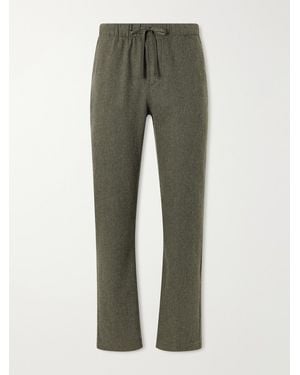 Hartford Joggy Straight-Leg Wool Woven Pants - Green