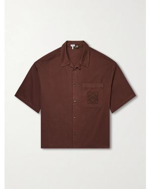 Loewe Paula's Ibiza Logo-Embroidered Cotton Shirt - Brown