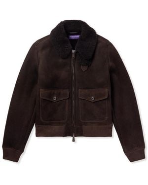 Ralph Lauren Welles Shearling Bomber Jacket - Black