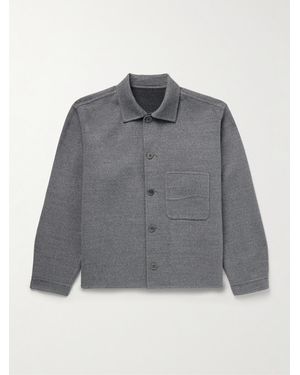 STÒFFA Wave Brushed Double-Faced Merino Wool Overshirt - Grey