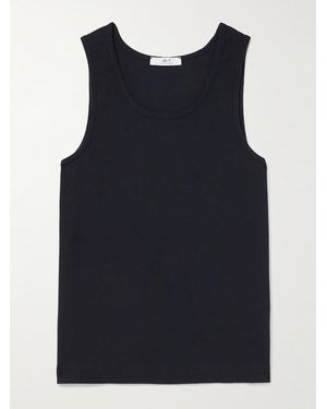 MR P. Ribbed Stretch-Organic Cotton-Jersey Tank Top - Blue