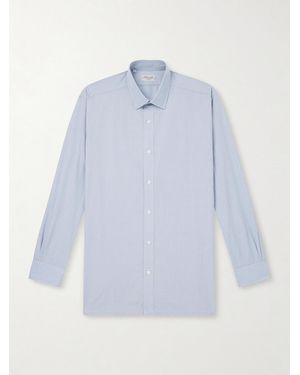 Charvet Checked Cotton-Poplin Shirt - Blue