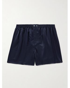 Zimmerli of Switzerland Silk-satin Boxer Shorts - Blue