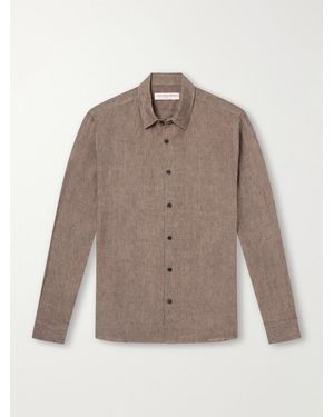 Orlebar Brown Giles Linen Shirt - Brown