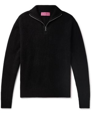 The Elder Statesman Cashmere Half-Zip Sweater - Black