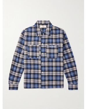 CHERRY LA Checked Cotton-flannel Shirt - Blue