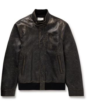 The Row Edrice Distressed Leather Jacket - Black
