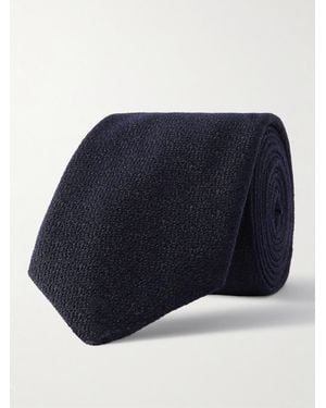 Canali 8Cm Virgin Wool And Silk-Blend Tie - Blue