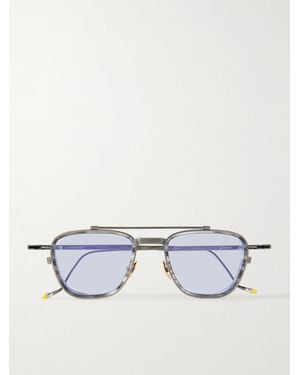 Jacques Marie Mage Ayrton Senna 1992 D-Frame Beta Titanium And Tortoiseshell Acetate Sunglasses - Metallic