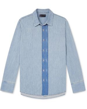 424 Hoorsenbuhs Two-Tone Denim Shirt - Blue