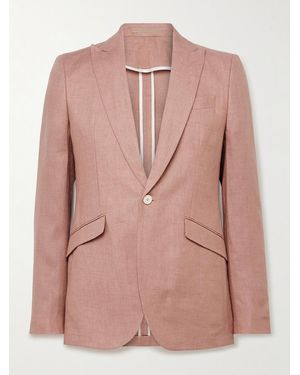 Favourbrook Slim-Fit Linen Suit Jacket - Pink