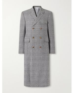 Thom Browne Prince of Wales Checked Woven Wool Coat - Grau