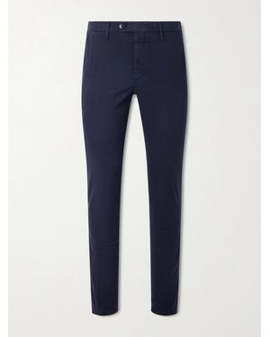 Canali Slim-fit Tapered Cotton-blend Twill Chinos - Blue