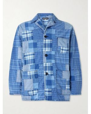 Monitaly Patchwork Cotton Jacket - Blue