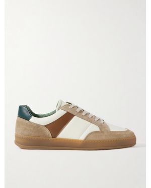 MR P. Colour-Block Suede And Leather Trainers - Natural