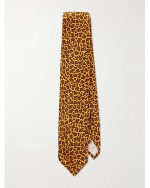 J. Mueser Leopard Print 8Cm Silk Tie - Metallic