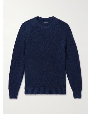 Noah Cotton-Blend Bouclé Jumper - Blue