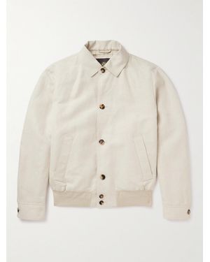 Loro Piana André Rain System Linen Bomber Jacket - Natural