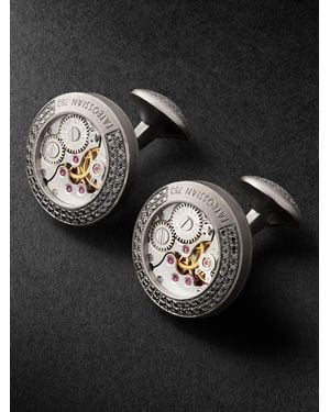Tateossian Skeleton Manschettenknöpfe aus 18 Karat Gold mit Diamanten - Schwarz