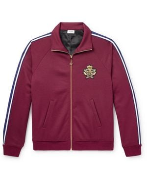 Celine Logo-Appliquéd Striped Jersey Track Jacket - Red