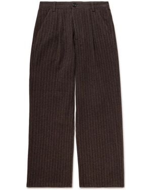 Oliver Spencer Orsman Wide-Leg Cotton-Blend Pants - Brown