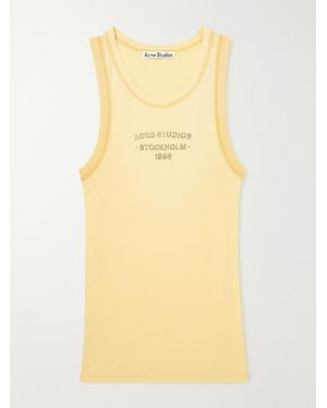 Acne Studios Eitch U Sunkissed Ribbed Jersey Tank Top - Yellow