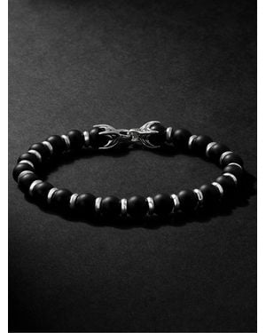 David Yurman Spiritual Sterling Onyx Bracelet - Nero