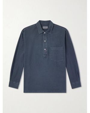 Officine Generale Jordy Cotton-Twill Polo Shirt - Blue