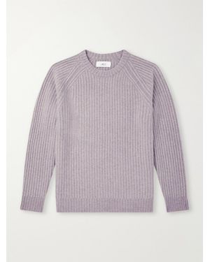MR P. Ribbed Cashmere Sweater - Purple
