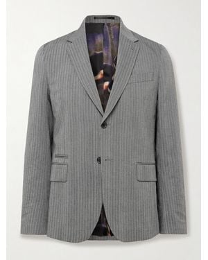 Paul Smith Giacca Slim-Fit A Spina Di Pesce - Grigio