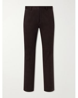 MR P. Straight-Leg Brushed Cotton-Blend Twill Suit Trousers - Black