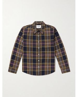 Corridor NYC Tea Tree Checked Cotton Shirt - Grey