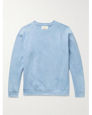 11.11/eleven eleven Bandhani-dyed Organic Cotton-jersey Sweatshirt - Blue