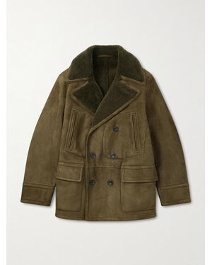 Ralph Lauren Double-Breasted Shearling Jacket - Green