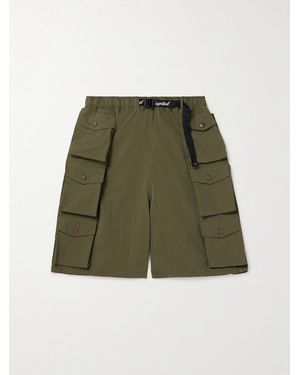 Kapital Cotton And Nylon-Blend Ripstop Drawstring Cargo Shorts - Green