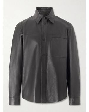 Slowear Leather Overshirt - Grey