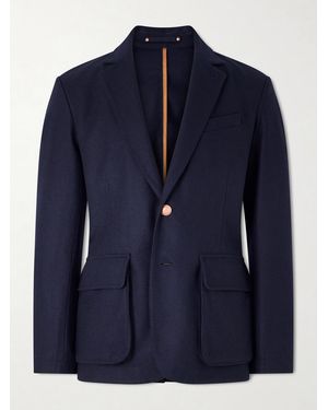 Private White V.c. The Demob Merino Wool Blazer - Blue