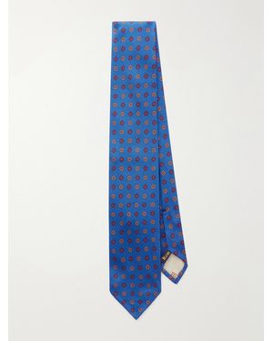 Rubinacci 8Cm Printed Silk-Twill Tie - Blue
